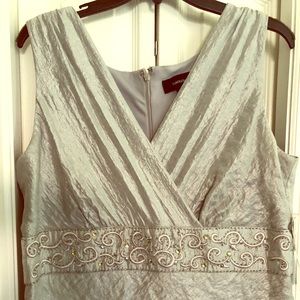 R & M Richards platinum silver evening gown- Sz 16